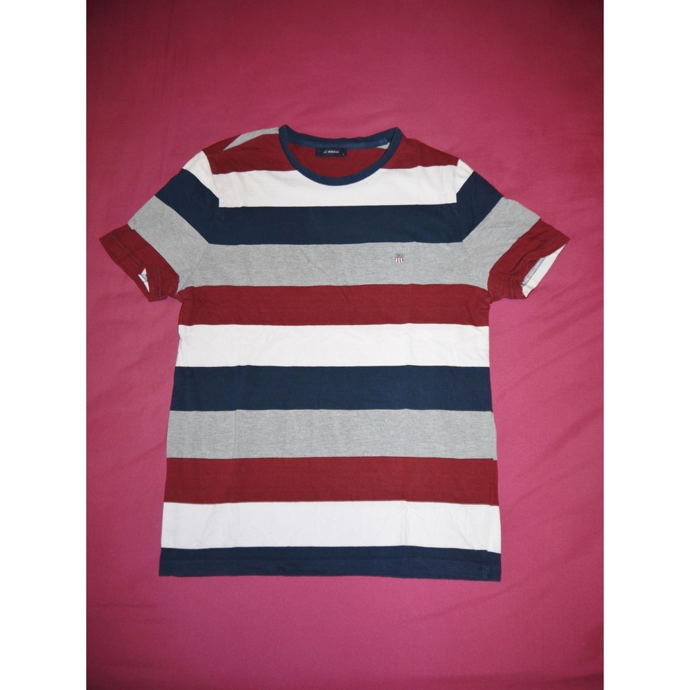 T-Shirt Men's Multi-color EUC horizontal stripes
